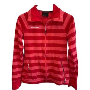 MAMMUT Red Pink Striped Full Zip Sweater longsleeve Size S